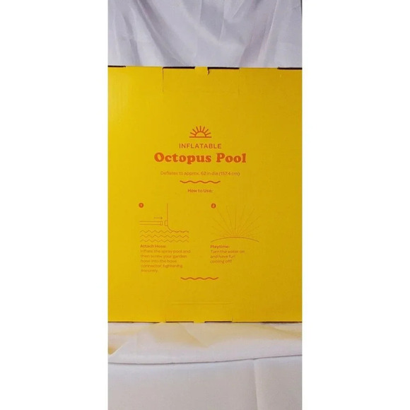 Sun Squad Inflatable Kiddie Pool Octopus Pool - Ages 2+, 5 FT Diameter, NEW - Picture 6 of 8